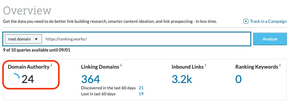 網站權重查詢工具_Moz_Link_Explorer_DA
