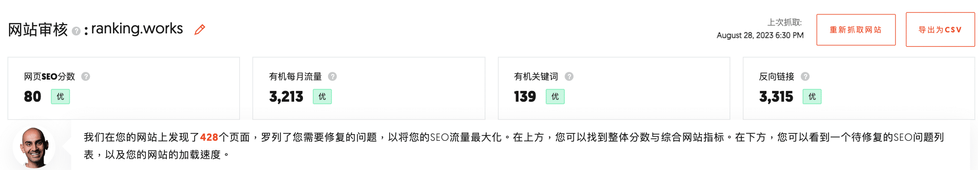 基本網站 SEO 分數項目
