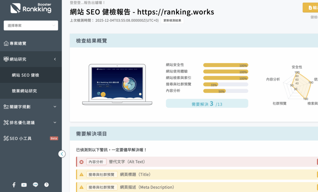 Rankking Booster 關鍵字規劃工具